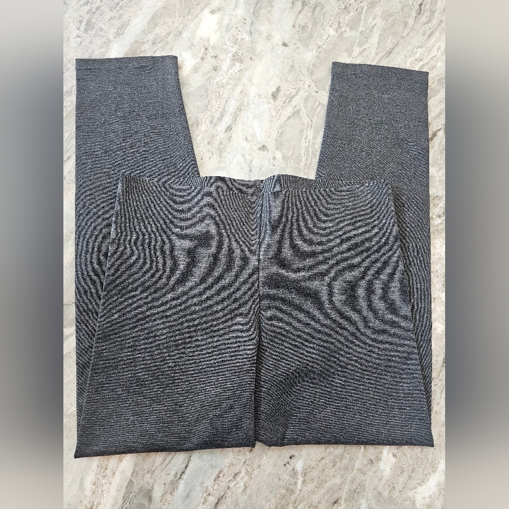 Worthington Stretch Knit Pants Large Gray Pull-On Slim Leg Office Career